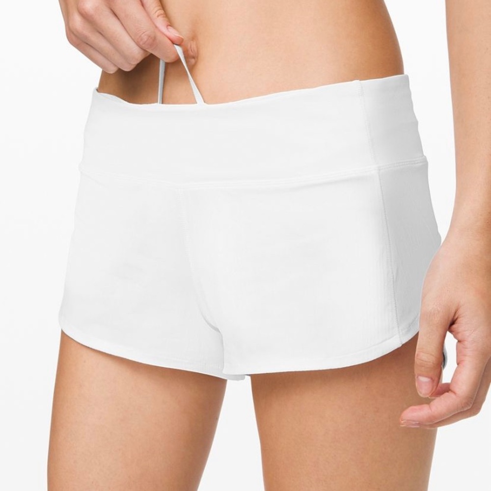 White Lululemon Speed Up Short